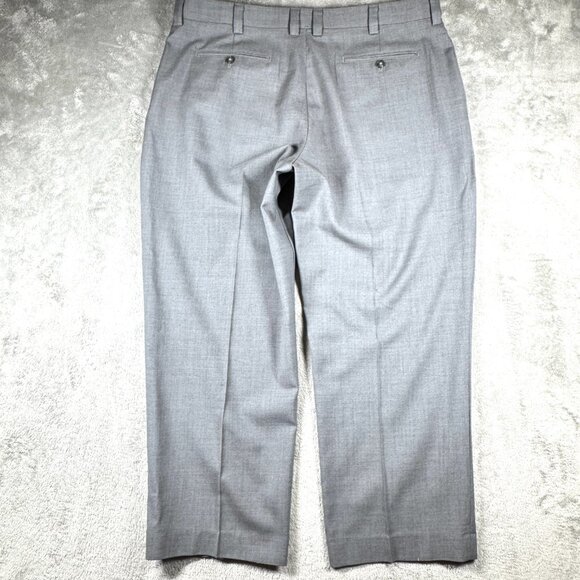 L.L. Bean Men’s 40W Gray Wool Dress Pants Comfort Waist Flat Front - Picture 6 of 14